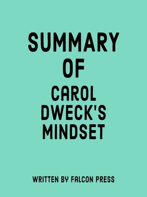 cover image of Summary of Carol Dweck's Mindset